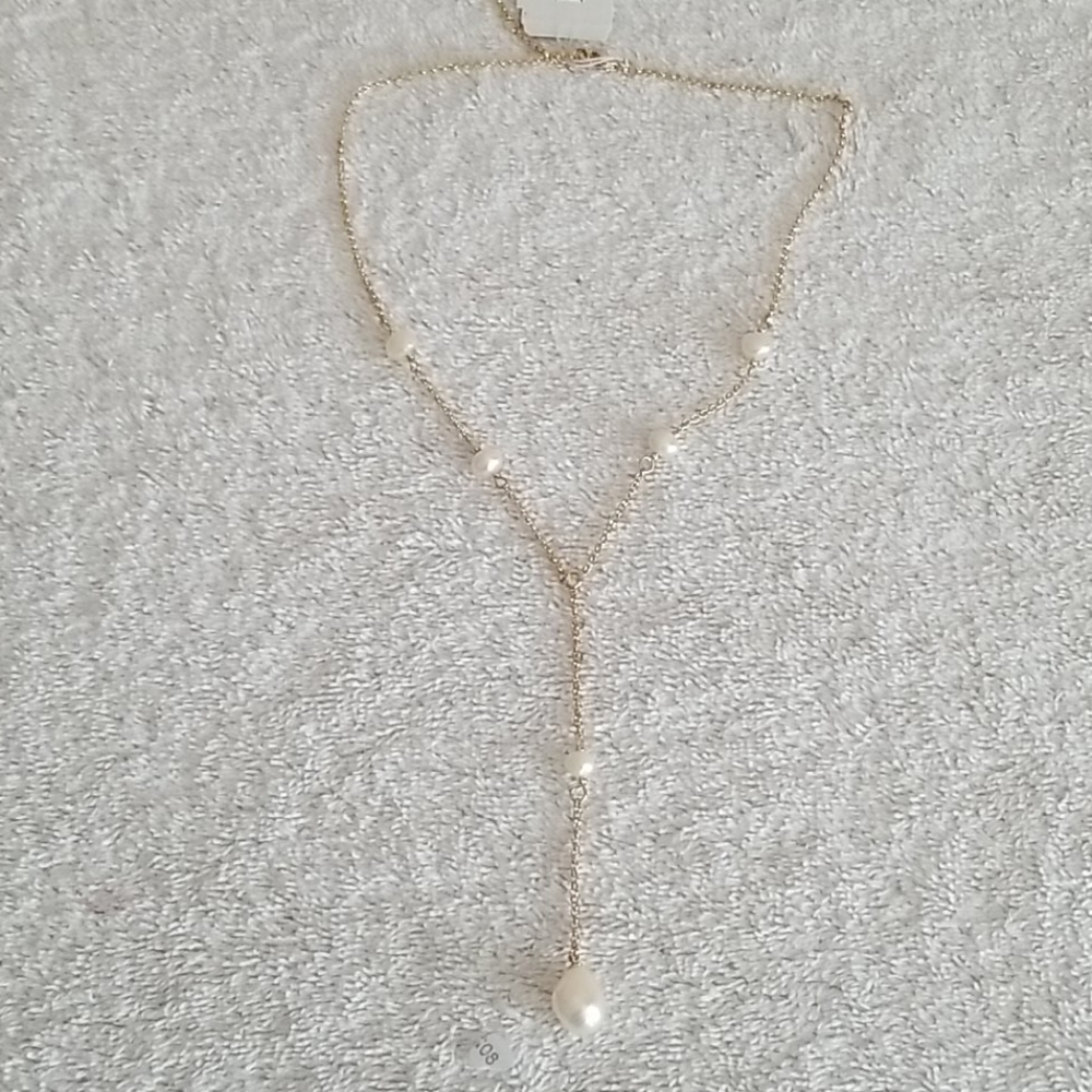 New Ralph Lauren Faux Pearl Y Necklace - Picture 3 of 7